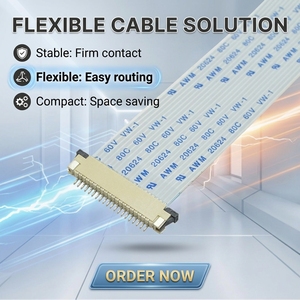 난연성 플렉시블 플랫 케이블(FFC) 맞춤형 AWM20624 VW-1 6코어 1.0mm 피치 120mm 소비자 가전 배선용 - Product Image 1