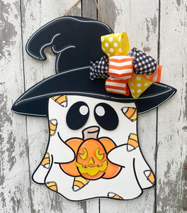 Décoration de porte d'Halloween, Panneau fantôme, Couronne d'Halloween, Décoration de porte d'automne, Couronne fantôme, Cadeaux d'Halloween, Décoration de fête d'Halloween - Product Image 3
