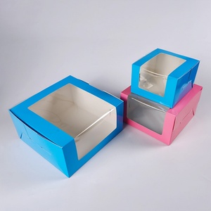 Sunshine One-piece Portable Window Paper Cupcake Muffin Custard Tart Box Baking Dessert <b>Packing</b> Box Paper Boxes for Cake - Product Image 2