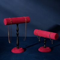 Présentoir à bijoux en velours multicolore avec tige en bois pour bracelets et joncs, idéal pour vitrines et photographie de produits - Chine