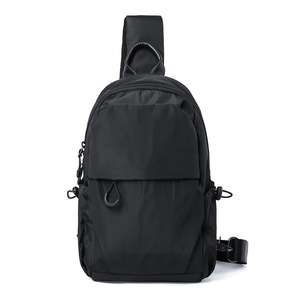 Mochila bandolera negra para hombre y mujer, ligera, de una sola correa, mochila tipo sling, venta al por mayor. - Product Image 1