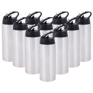Bouteille d'eau <span class=keywords><strong>de</strong></span> sport en aluminium avec impression par transfert vierge par sublimation à large <span class=keywords><strong>bouche</strong></span> <span class=keywords><strong>de</strong></span> 600ml en gros argent - Product Image 1