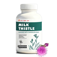 Kompleks Pendukung Kesehatan Hati Profesional: Kapsul Milk Thistle Silymarin & Akar Dandelion, Suplemen Herbal Detoksifikasi & Pembersihan