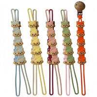 Chaîne de sucette pour bébé de style nouveau du Guangdong, en silicone souple de qualité alimentaire, résistante aux déchirures, avec clip de dentition et sangle anti-perte