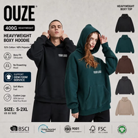 Sweat à capuche épais 400 g/m² pour homme, style streetwear américain, doublure polaire, coupe oversize, couleur unie, personnalisable avec logo