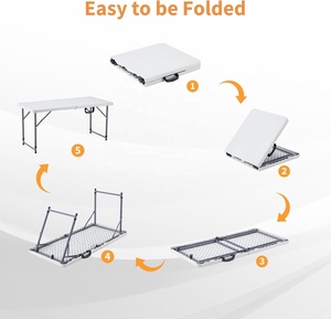 <span class=keywords><strong>Table</strong></span> pliante portable 4 pieds Hauteur réglable Rectangle Pique-nique Fête <span class=keywords><strong>Camping</strong></span> Utilitaire <span class=keywords><strong>Table</strong></span> d'intérieur et d'extérieur - Product Image 6