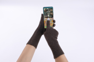 <span class=keywords><strong>Gants</strong></span> d'hiver chauds pour femmes 100 % pure <span class=keywords><strong>laine</strong></span>, compatibles écran tactile, avec détection par aiguille, pour le cyclisme, élastiques, en peau de mouton mérinos - Product Image 5