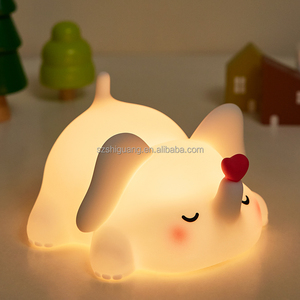 ไฟกลางคืนรูปสัตว์สำหรับเด็ก EGOGO รุ่นใหม่ แบบตั้งโต๊ะ ชาร์จไฟได้ ใช้พอร์ต USB ควบคุมการเปิด-ปิดด้วยการสัมผัส ทำจากซิลิโคน รูปช้าง - Product Image 3