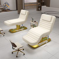 Tables et lits de massage électriques en bois personnalisés pour le salon de beauté du visage Dossier du lit de massage en cuir réglable inclinable