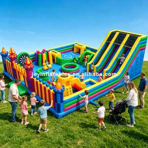 Parc <span class=keywords><strong>d</strong></span>'attractions gonflable <span class=keywords><strong>de</strong></span> qualité supérieure, château gonflable robuste avec <span class=keywords><strong>jeux</strong></span> amusants pour les <span class=keywords><strong>loisirs</strong></span> en plein air, usage commercial - Product Image 1