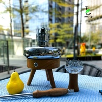 Haute qualité arabe espace X1 en bois verre narguilé ensemble complet lumière LED cadeau voyage fête Camping en plein air Camping fumée Shisha Chicha