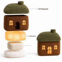 Ours en peluche interactif IA en forme de petite cabane, parlant et éducatif, 100 % polyester, compagnon pour enfants, cadeau