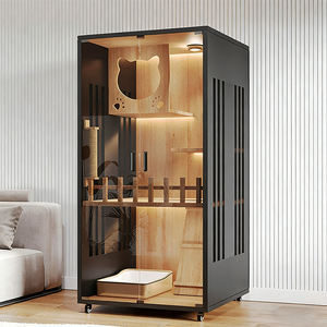 Nouveauté, enclos pour chat en bois massif de luxe, grande <span class=keywords><strong>cage</strong></span> moderne pour chat, mobilier pour chat d'intérieur, prêt pour l'hiver, écologique - Product Image 2