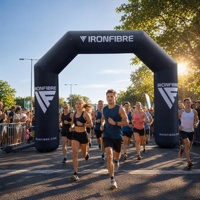 Arche gonflable de départ et d'arrivée pour marathon |   Arche d'entrée pour courses en plein air, pour événements sportifs et publicité, 6-8 pieds de haut, avec ventilateur intégré, facile à monter