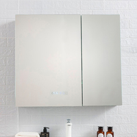 Armoire de style moderne étanche avec miroir éclairé en aluminium pour salle de bain et antibuée