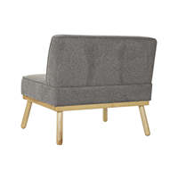 Leinen-Fir-Sessel, 80 cm breit, 80 cm tief, 66 cm, dunkelgrau, getuftet