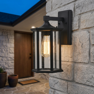Inno Casa DI-001 Lámpara de Pared Exterior Industrial Hexagonal de Aluminio Negro con Pantalla de Vidrio Semitransparente IP44, Venta al por Mayor de Fábrica - Product Image 3