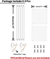 Support à fleurs en acrylique SSJ 15,75 po (40,0 cm) avec guirlande lumineuse LED, centre de table géométrique pour mariage, décoration de table pour réception de fête