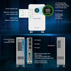 Datou <span class=keywords><strong>Boss</strong></span> อินเวอร์เตอร์5.22KWh อินเวอร์เตอร์ไฮบริด5กิโลวัตต์พร้อมแบตเตอรี่ลิเธียมที่เก็บพลังงานพลังงานแสงอาทิตย์ MPPT สร้างขึ้นในดองเกิล WIFI - Product Image 2