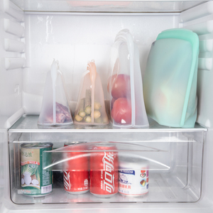 Çevre dostu kullanımlık ayakta duran torba buzdolabı dondurucu taze LFGB fermuar depolama Zip kilit aperatif için silikon gıda çanta Set - Product Image 6