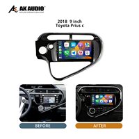 Kit Bingkai DVD Mobil 9 inci Toyota Prius c 2018, Panel Pemutar, Penutup Dasbor, Bingkai Kontrol Tengah Mobil Modern