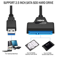 Magelei alta calidad 20CM USB3.0 SATA 7 + 15Pin adaptador Easy Drive 2,5 pulgadas Disco Duro Cable DE DATOS PVC precio barato para computadora