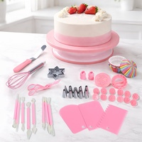 Kit complet de 255 outils de décoration de gâteaux en plastique écologique avec plateau tournant, ensemble tout-en-un d'accessoires de pâtisserie pour gâteaux, cupcakes et biscuits