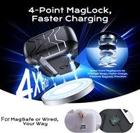 Casing Magnetik Tangguh untuk AirPods Pro 3 2 dengan Penyangga & Gantungan Kunci Carabiner, Pelindung Bodi Penuh Tugas Berat dengan Kunci Pengaman