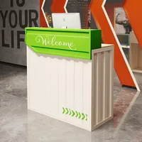 Comptoir de caisse commercial en métal de style industriel, table de bar, bureau de réception de salle de sport avec tiroirs