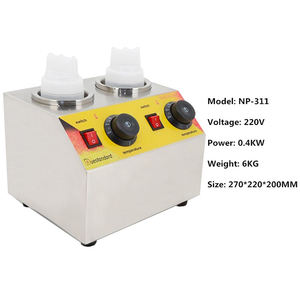 Chauffe-biberon commercial en acier inoxydable 3 bouteilles pour sauce au chocolat, au fromage, au beurre et aux huîtres - Product Image 5