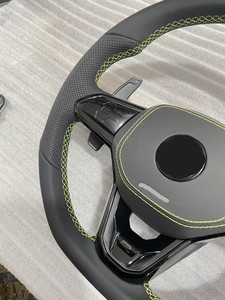 Volante Deportivo de Cuero para VW Passat, Touareg, Polo MK7, MK6, R-Line, CC, Jetta, <span class=keywords><strong>Golf</strong></span> 7, 7.5, <span class=keywords><strong>8</strong></span>, GTI, GTD, <span class=keywords><strong>GTE</strong></span>, R, Todos los Modelos - Product Image 3
