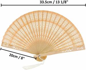 Abanico Plegable de Bambú de Alta Calidad, Tallado a Mano, Estilo de Madera con Borla, Diseño Calado, Mejores Precios - Product Image 6