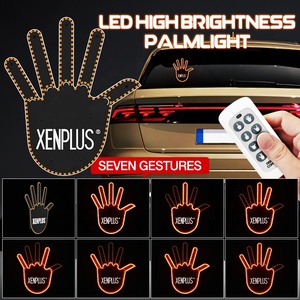 XENPLUS Original Seven 7 Modes <span class=keywords><strong>Flik</strong></span> Me Middle Finger Car Light on Car Window Car Decoration Accessories Auto Lighting System - Product Image 3