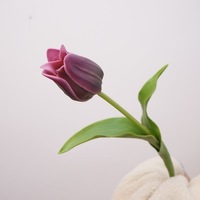 Bunga Tiruan Diana Tulip Berkualitas Tinggi dari Karet PVC Lembut, Batang Tunggal, Tekstur Mirip Grapefruit, Tahan Air