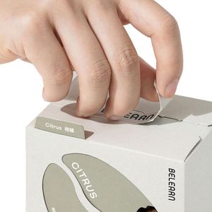 Papel Kraft impreso personalizado, etiqueta colgante con muesca para rasgar, cartón blanco grueso pequeño, caja de embalaje para el cuidado de la piel para uñas y jabón de café - Product Image 3