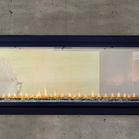 Cheminées au gaz naturel, foyer à 3 côtés, propane, taille linéaire 60/80 pouces, possibilité d'ajouter des faux bûches pour une utilisation en intérieur