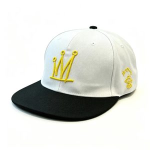 New Arrival Crown Embroidery <b>Flat</b> Bill Baseball <b>Cap</b> Two Tone Black White Snapback <b>Cap</b> for <b>Men</b> Women Hip Hop Streetwear Hat - Product Image 1