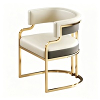Chaise de salle à manger pour café et restaurant, structure métallique moderne, revêtement en cuir PU imperméable, pour la maison, le bar, l'hôtel, le centre commercial, le bureau à domicile et les parcs