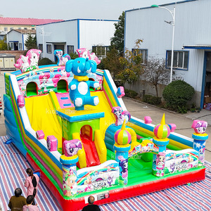 Château gonflable coloré et amusant avec toboggan sur le thème <span class=keywords><strong>de</strong></span> la jungle pour enfants, château rebondissant, maison <span class=keywords><strong>de</strong></span> rebondissement, château gonflable, avis des clients - Product Image 6