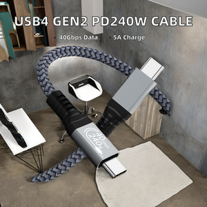 PD240W USB4 Gen2 cavo 2m <span class=keywords><strong>USB</strong></span> <span class=keywords><strong>C</strong></span> <span class=keywords><strong>a</strong></span> tipo <span class=keywords><strong>C</strong></span> 40Gbps dati di ricarica rapida <span class=keywords><strong>Kabel</strong></span> Thunderbolt 4 compatibile per il trasferimento dati - Product Image 2