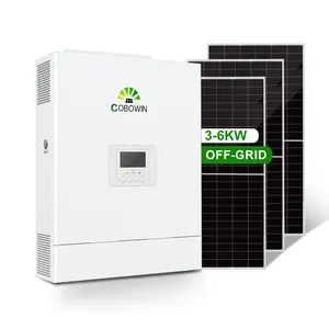 Harga pabrik 5.5kw 48v Off Grid Inverter hibrida frekuensi tinggi Output gelombang sinus murni tegangan Pv 500v untuk sistem tenaga surya