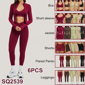 Conjunto Deportivo de 2 Piezas para Mujer, <span class=keywords><strong>Ropa</strong></span> de Gimnasio, <span class=keywords><strong>Ropa</strong></span> Deportiva, <span class=keywords><strong>Yoga</strong></span>, Top Deportivo con Cuello Halter Suave como la Mantequilla, Pantalones Cortos de Cintura Alta - Product Image 3