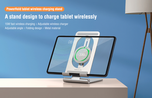 del ordenador portátil tablet soporte ángulo ajustable de metal material de 15W rápida cargador inalámbrico qi soporte - Product Image 2