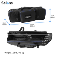 Selens tas bahu tempat penyimpanan fotografi, SSL2-SB_S empuk ritsleting kamera, dudukan lampu Tripod, aksesori fotografi 72cm 30 inci