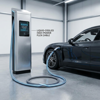 Câble de charge pour VE à circulation liquide 600A, super rapide, 1000V DC, haute flexibilité, haute puissance, cordon de station de charge 600kW