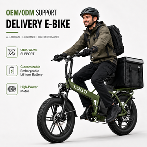 Vélo cargo électrique avec pneus larges de 20 pouces, autonomie de 128 km, moteur haute vitesse pour la livraison de nourriture, livreur, vente en gros d'usine - Product Image 1