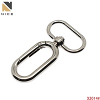 Mousqueton à ressort en métal, en alliage de zinc, pivotant, en forme d'œuf, pour laisse de chien, porte-clés, sac à dos, sac à main