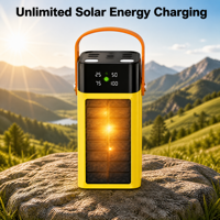 Batterie externe solaire 50000mAh 22.5W, chargeur portable à charge super rapide avec 4 câbles intégrés pour le camping en plein air