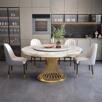 Runder Tisch mit Plattenspieler, italienischer minimalisti scher moderner einfacher Esstisch, runder Esstisch und Stuhlset