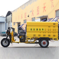 Nouveau tricycle de nettoyage haute pression à essence pour usage industriel, 18 CV, véhicule autolavant avec réservoir d'eau de 600 L